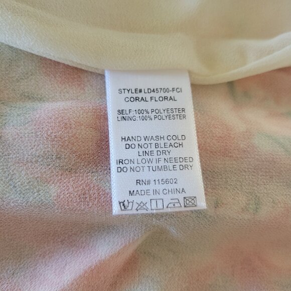 Lush Floral Short Sleeve Open Back Dress Size S - Picture 8 of 8